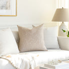 Tonic Living throw pillows : Quince Petal Pink , Elodie salt and cambie boucle