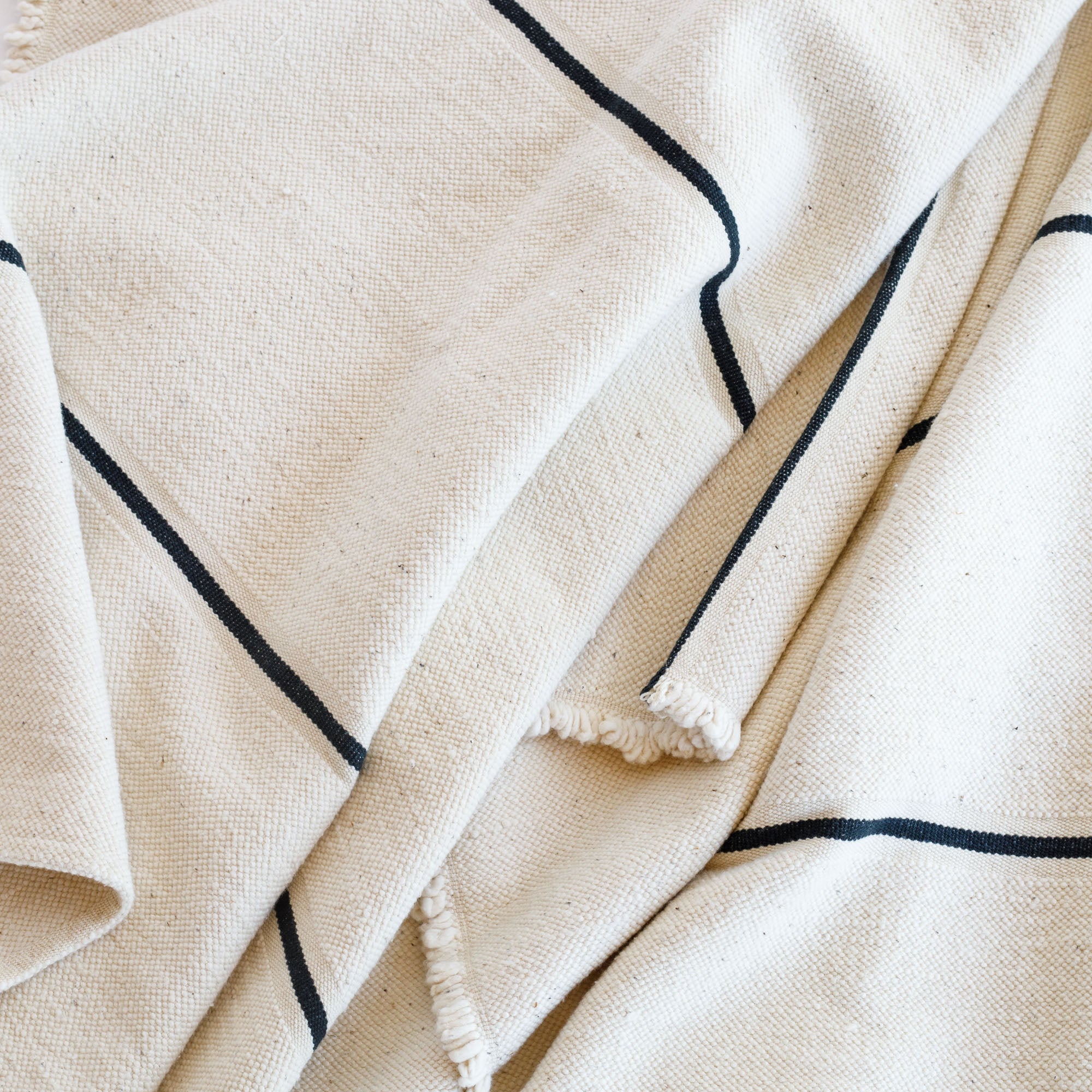 Lyra Throw Blanket Cream Navy Tonic Living