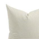 Close up of Tonic Living Refresh outdoor cushion showing green and white stripe detail.