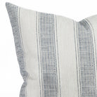 Revitalize Denim Pillow, a classic navy & oatmeal striped lumbar pillow from Tonic Living: close up view.