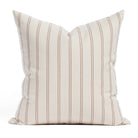 Tonic Living Rexton Stripe 20x20 Pillow, Merlot — throw pillow in burgundy red and beige ticking stripes with vintage-inspired style.