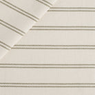 Durable Tonic Living Rexton Stripe Moss upholstery fabric featuring classic stripes in moss green and beige, timeless home decor fabric.
