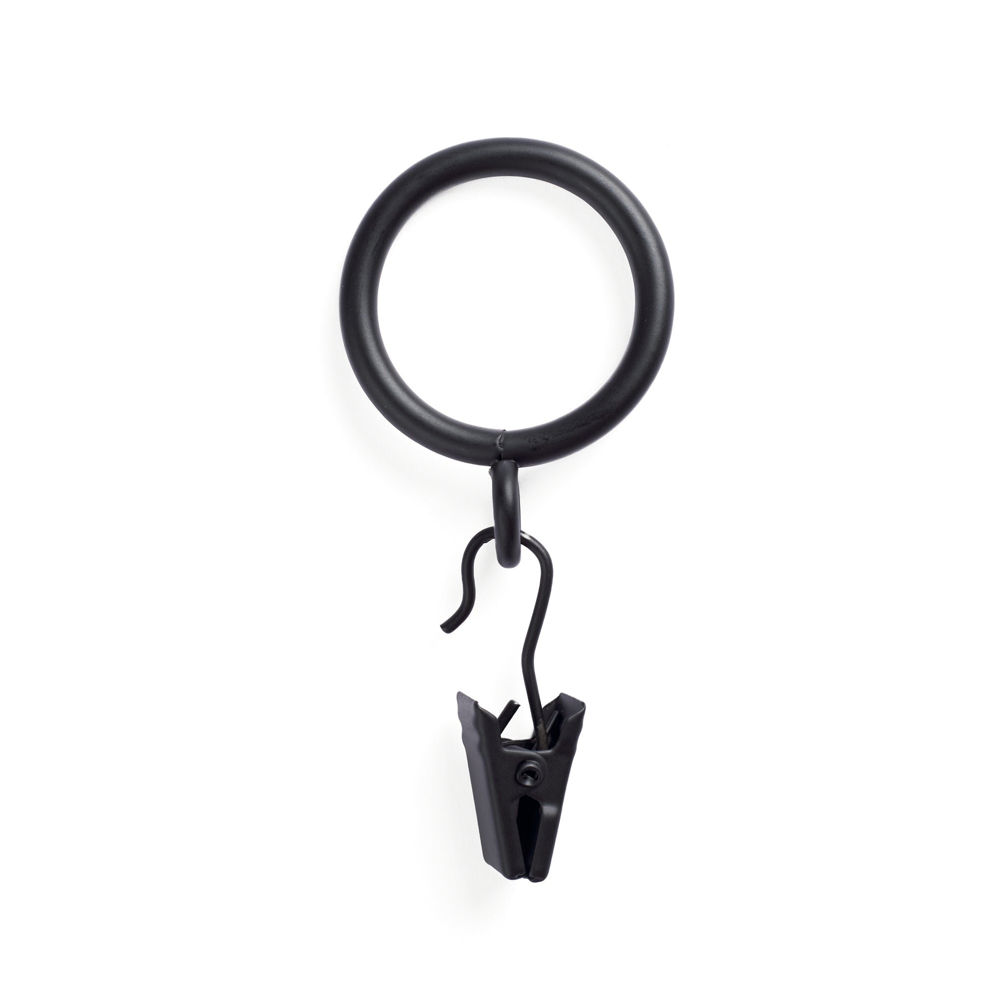 Tonic Living Black café rod ring with curtain clip.