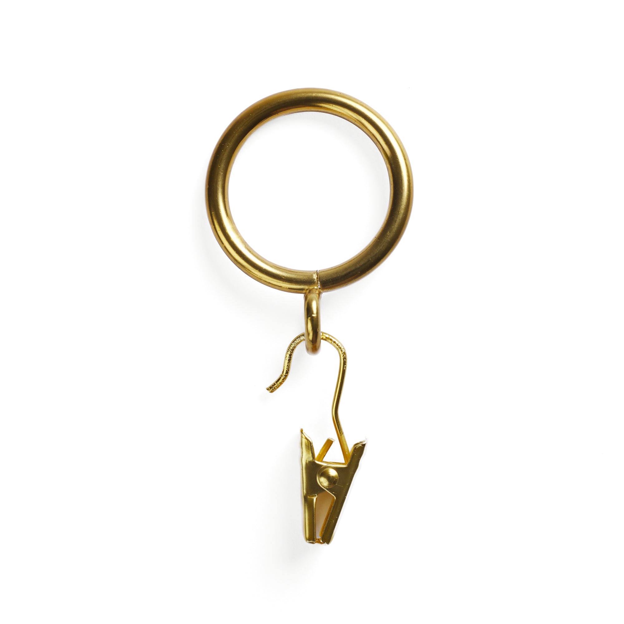 Tonic Living Gold café rod ring with curtain clip.