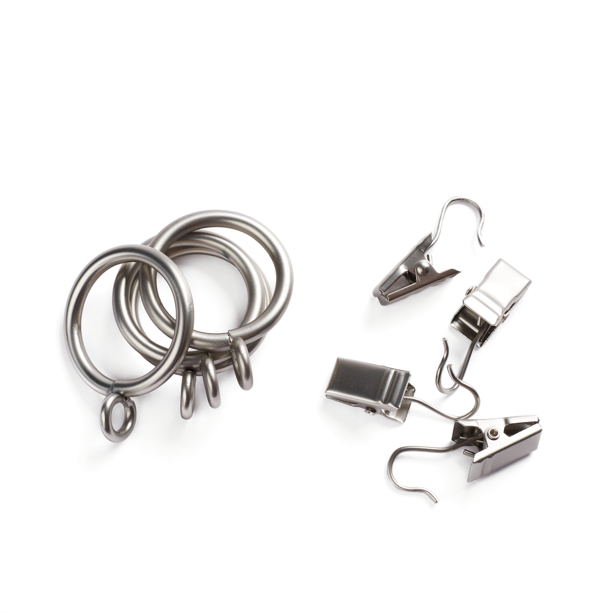 Tonic Living Pewter café rod rings with removable curtain clips.