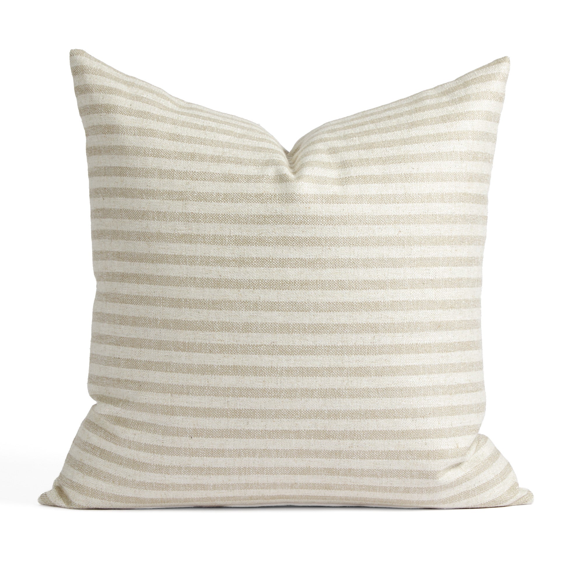 Tonic Living Somerset Stripe 22x22 pillow in Oatmeal, a sand and beige striped throw pillow.