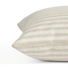 Side view of Tonic Living Somerset Stripe Oatmeal decorative pillow highlighting its classic striped design.
