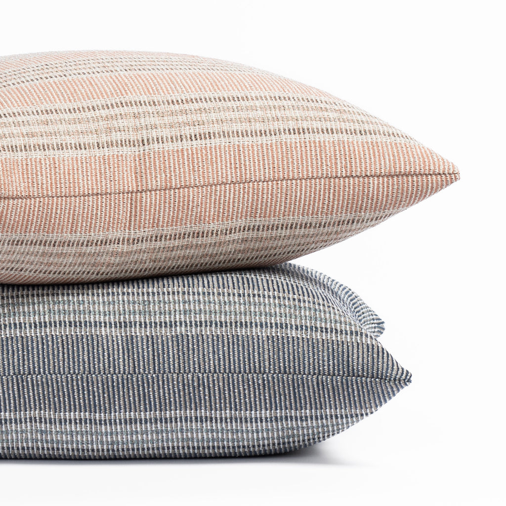 Tonic Living outdoor pillows : Sonoma Stripe pillows in Mist and Clay colorways