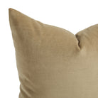 Close up of Tonic Living Sterling Velvet Bark pillow showing soft tobacco brown velvet with fine linear texture and luminous sheen.