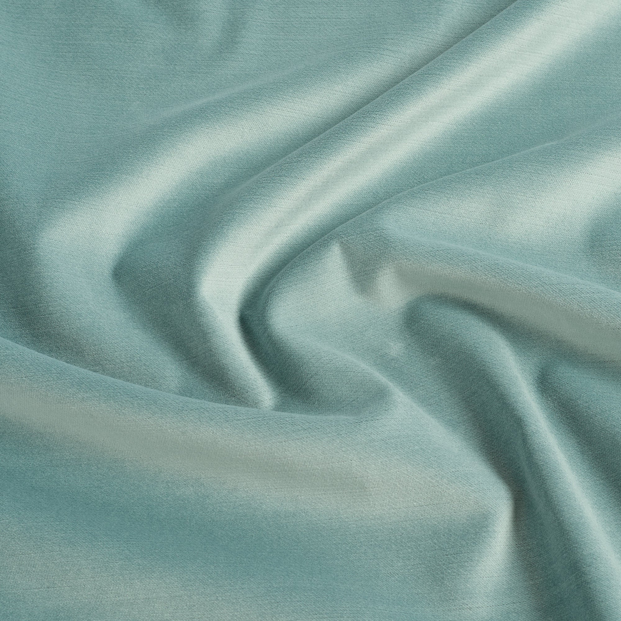 Tonic Living Sterling Velvet Fabric in Lake, a soft aqua blue velvet upholstery fabric with fine linear texture.