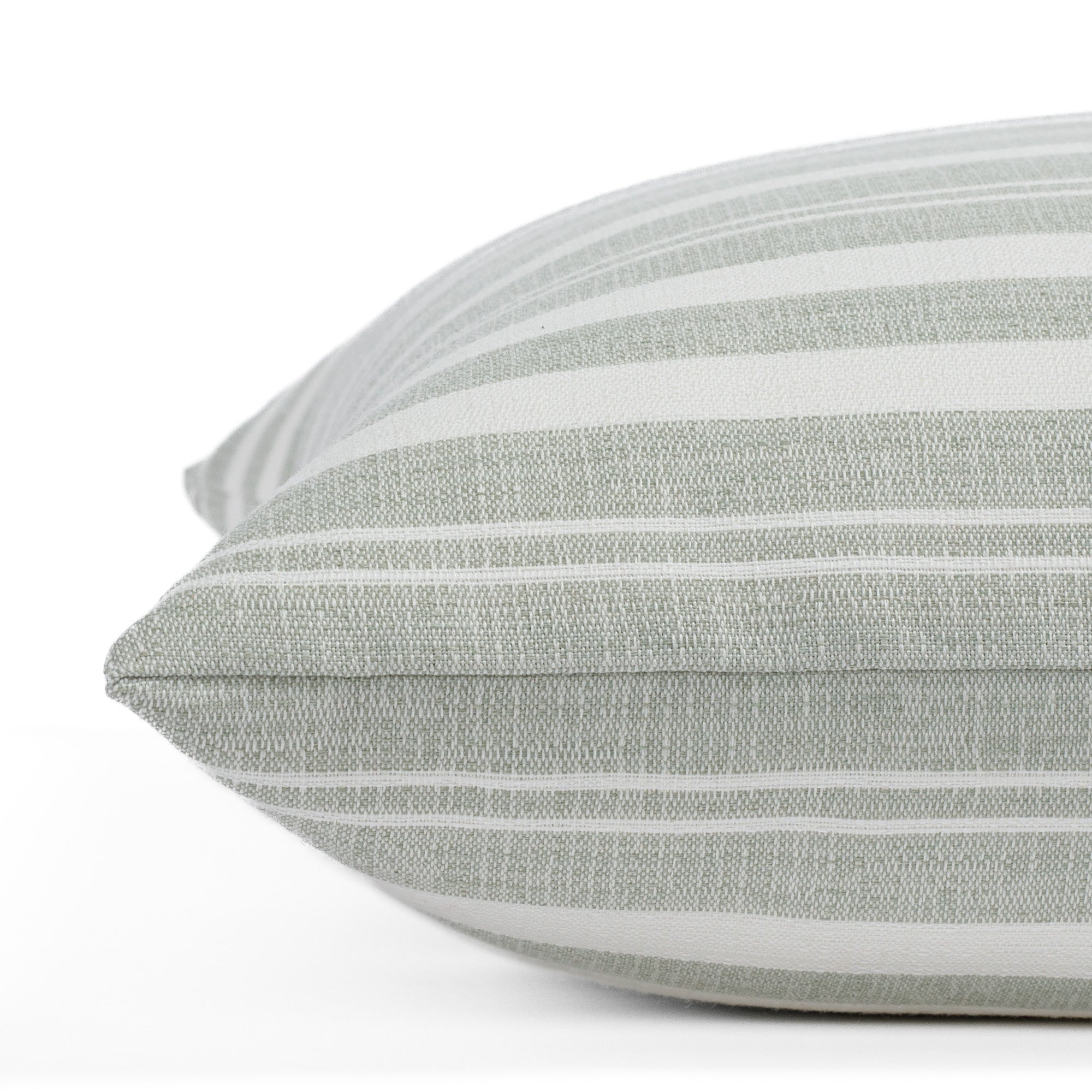 Tranquil Sage, a misty aqua and white indoor/outdoor pillow from Tonic Living.