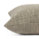 Side view of Tonic Living Troy Sable decorative cushion highlighting its neutral linen-inspired texture.