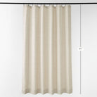 Tonic Living Tuscany Linen Shower Curtain in Oatmeal Slub shown full length at 84 inches, featuring warm greige linen with natural texture.