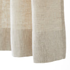 Bottom hem detail of Tonic Living Tuscany Linen Shower Curtain in Oatmeal Slub showing its tailored finish and natural linen texture.