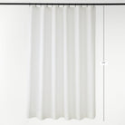Tonic Living Tuscany Linen Shower Curtain in Oyster shown full length at 74 inches, featuring warm white linen with natural texture.