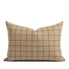Tonic Living Walker Plaid 14x20 Lumbar Pillow in Camel, a light brown windowpane check lumbar pillow.