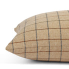 Side view of Tonic Living Walker Plaid Camel decorative bolster highlighting its classic plaid pattern and warm neutral tones.