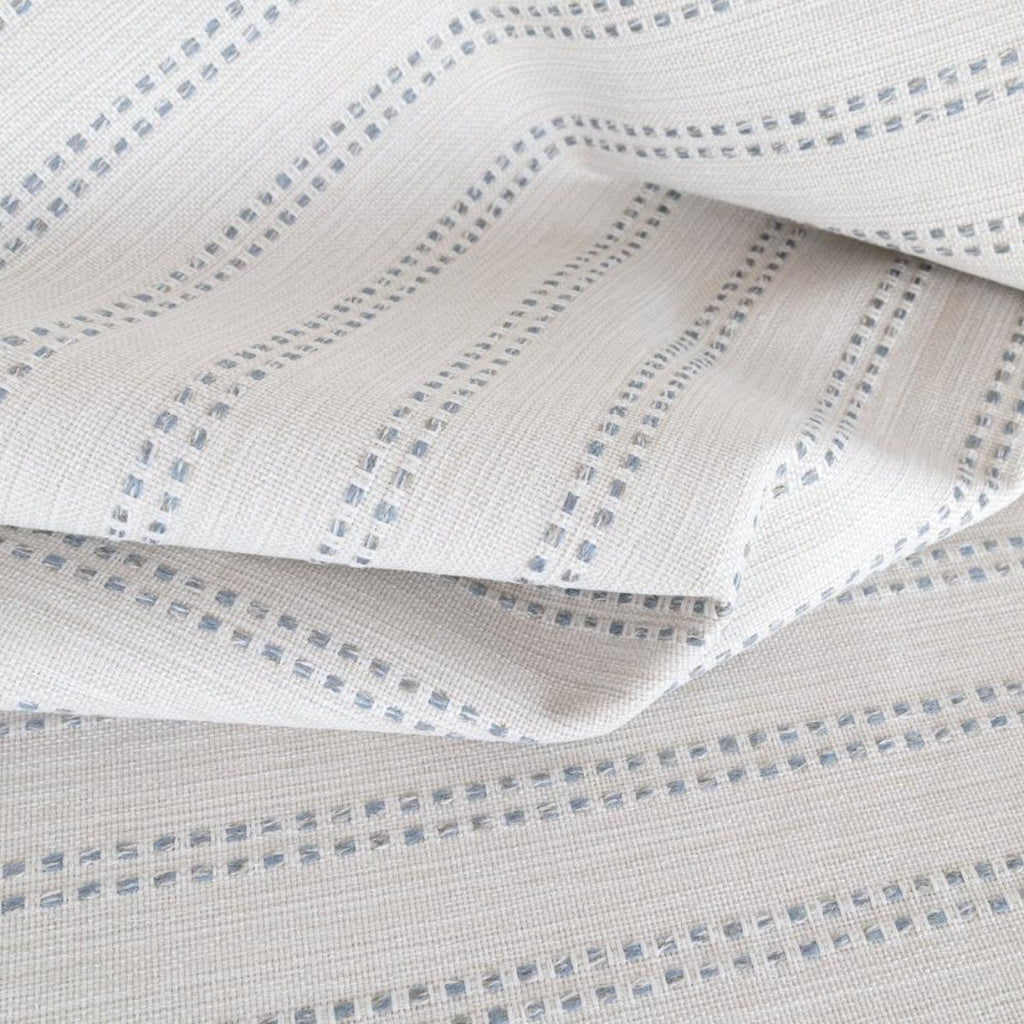 Elodie Stripe, Sky cream and blue gray stripe high performance fabric from Tonic Living