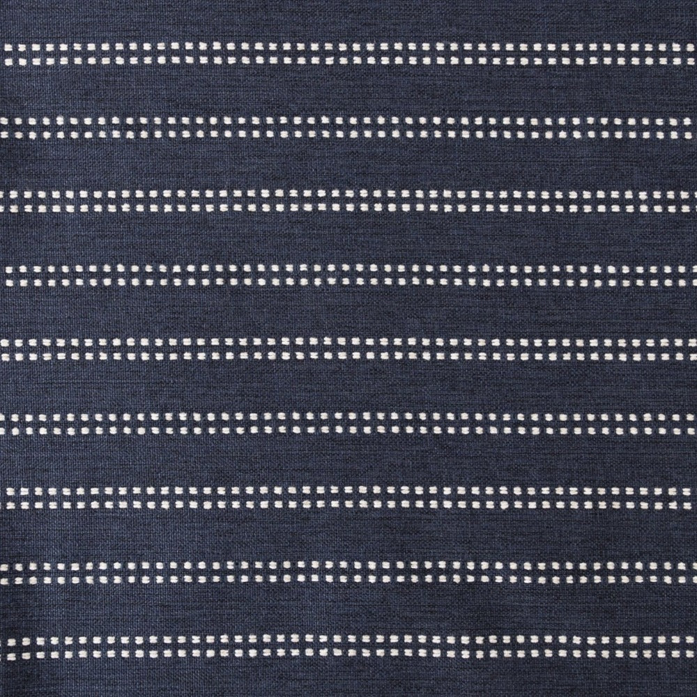 Elodie Stripe, Indigo, dark blue with ivory stripe high performance fabric from Tonic Living