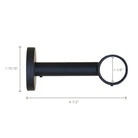 Fully enclosed black wall bracket drapery hardware from Tonic Living