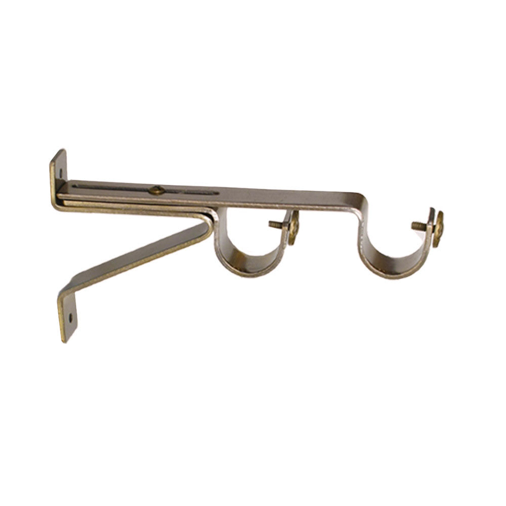 Antique gold double wall bracket drapery hardware from Tonic Living