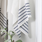 Waffle towel with washed navy stripe, Tonic Living