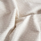 Mila Dot, Flax white and beige linen blend polka dot fabric from Tonic Living