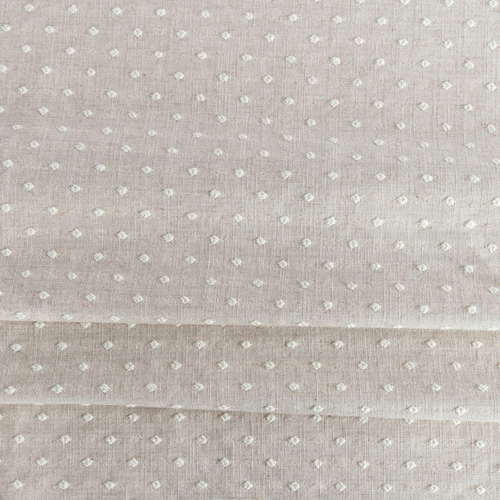Mila Dot, Flax white and beige linen blend polka dot fabric from Tonic Living