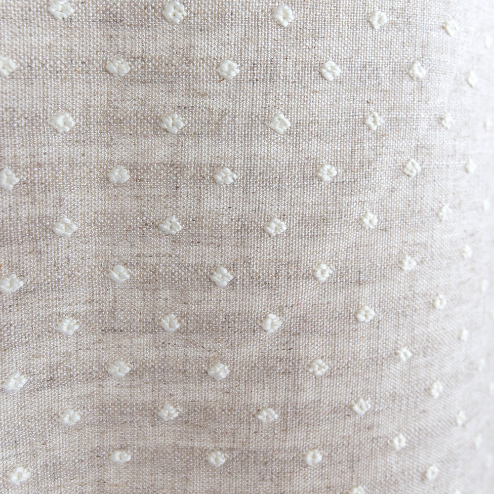 Mila Dot, Flax white and beige linen blend polka dot fabric from Tonic Living