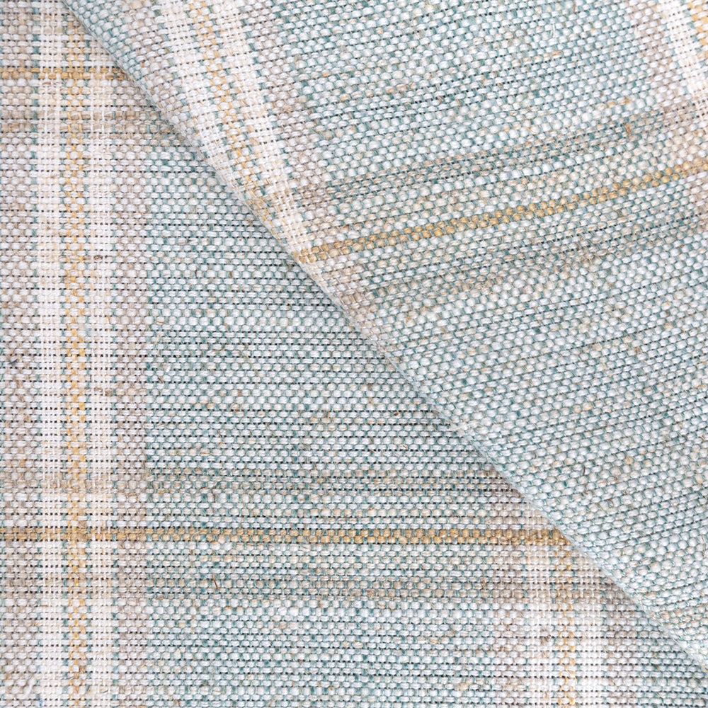 Nantucket Plaid Ocean, a soft blue and beige plaid fabric from Tonic Living