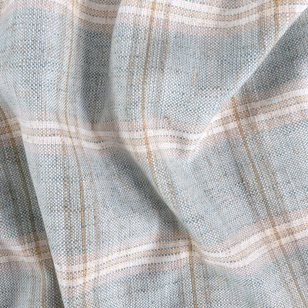 Nantucket Plaid Ocean, a soft blue and beige plaid fabric from Tonic Living