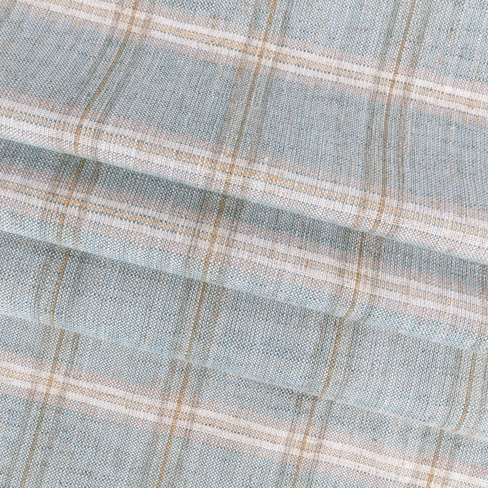 Nantucket Plaid Ocean, a soft blue and beige plaid fabric from Tonic Living