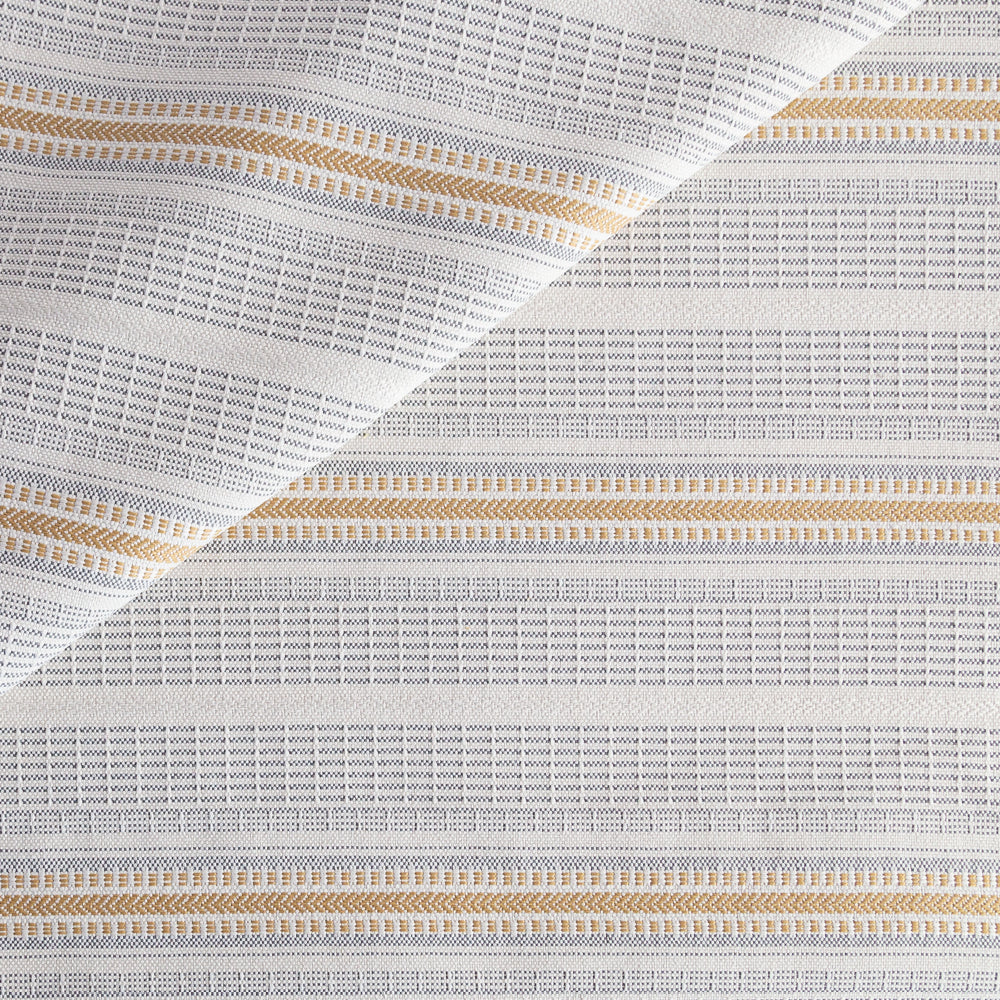 Rhodes, a cream, blue and yellow stripe outdoor fabric from Tonic Living