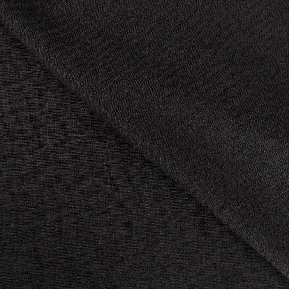 Tuscany Linen Onyx, a black linen fabric : view 2