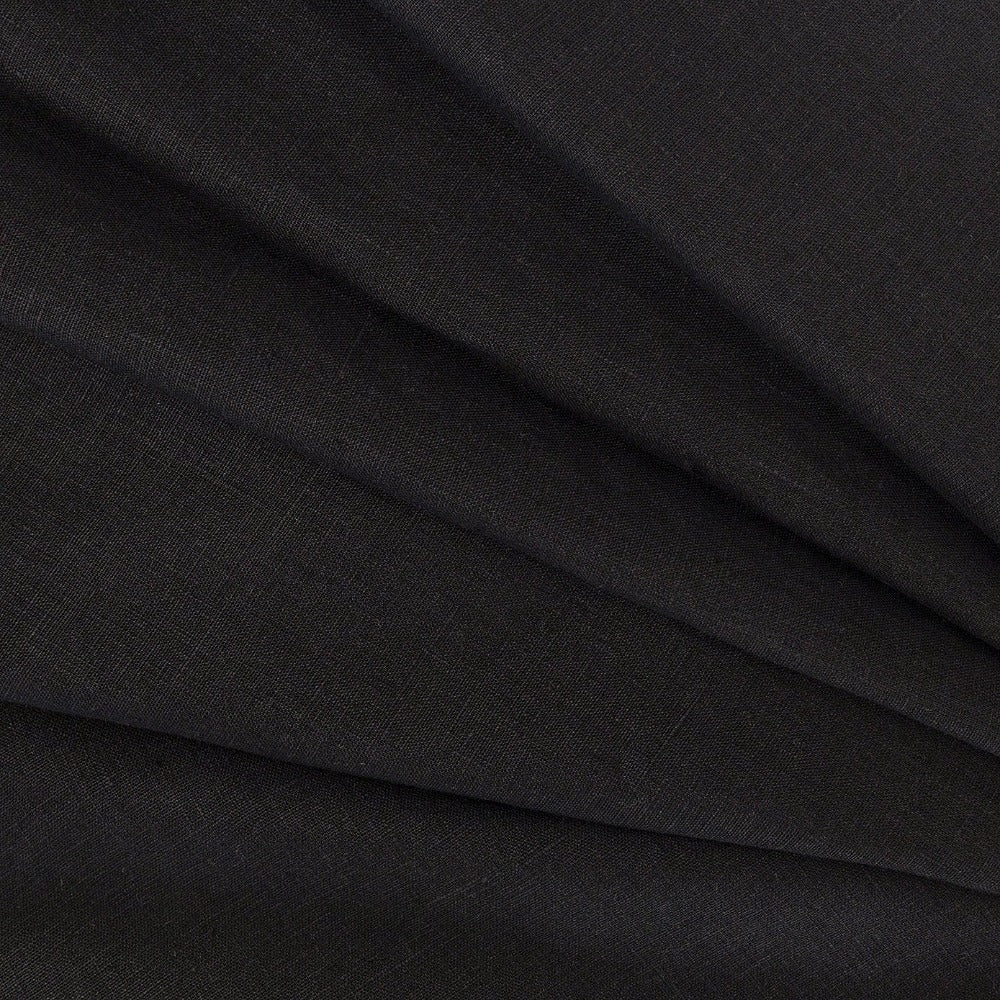 Tuscany Linen Onyx, a black linen fabric : view 4