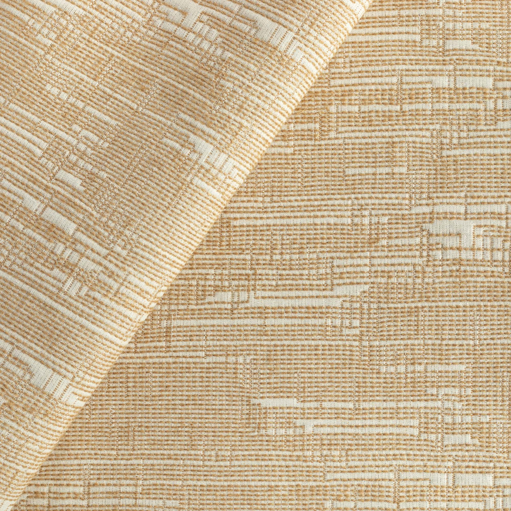 Alder Sisal, a cream fabric with an ochre woven abstract stitched pattern upholstery fabric : view 4
