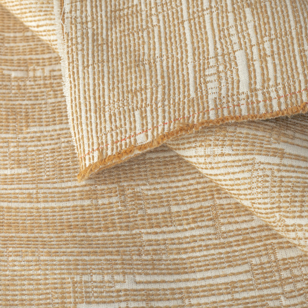 Alder Sisal, a cream fabric with an ochre woven abstract stitched pattern upholstery fabric : view 5