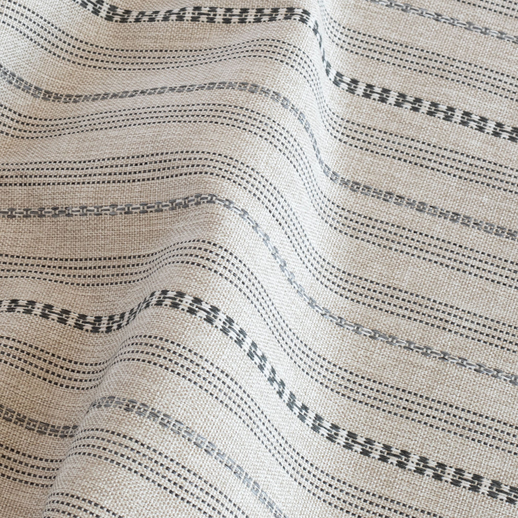 Anya stripe oatmeal cream and grey striped performance upholstery fabric : view 3