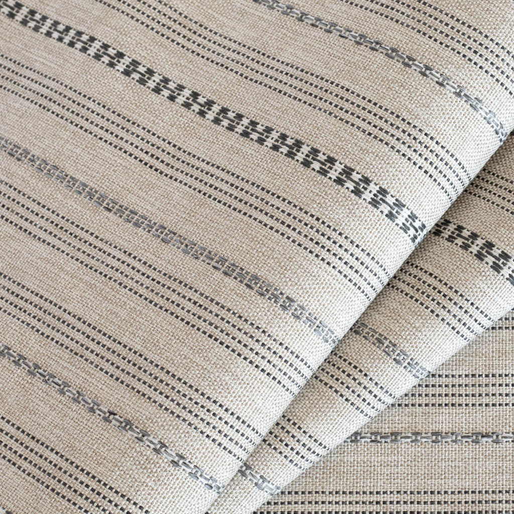 Anya stripe oatmeal cream and grey striped performance upholstery fabric : view 7