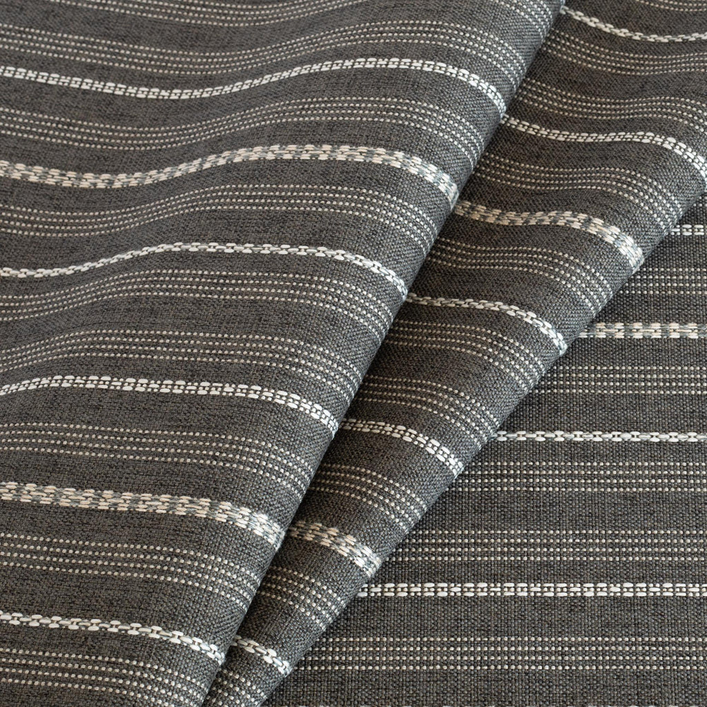 Anya stripe faded black and cream striped performance upholstery fabric : view 6
