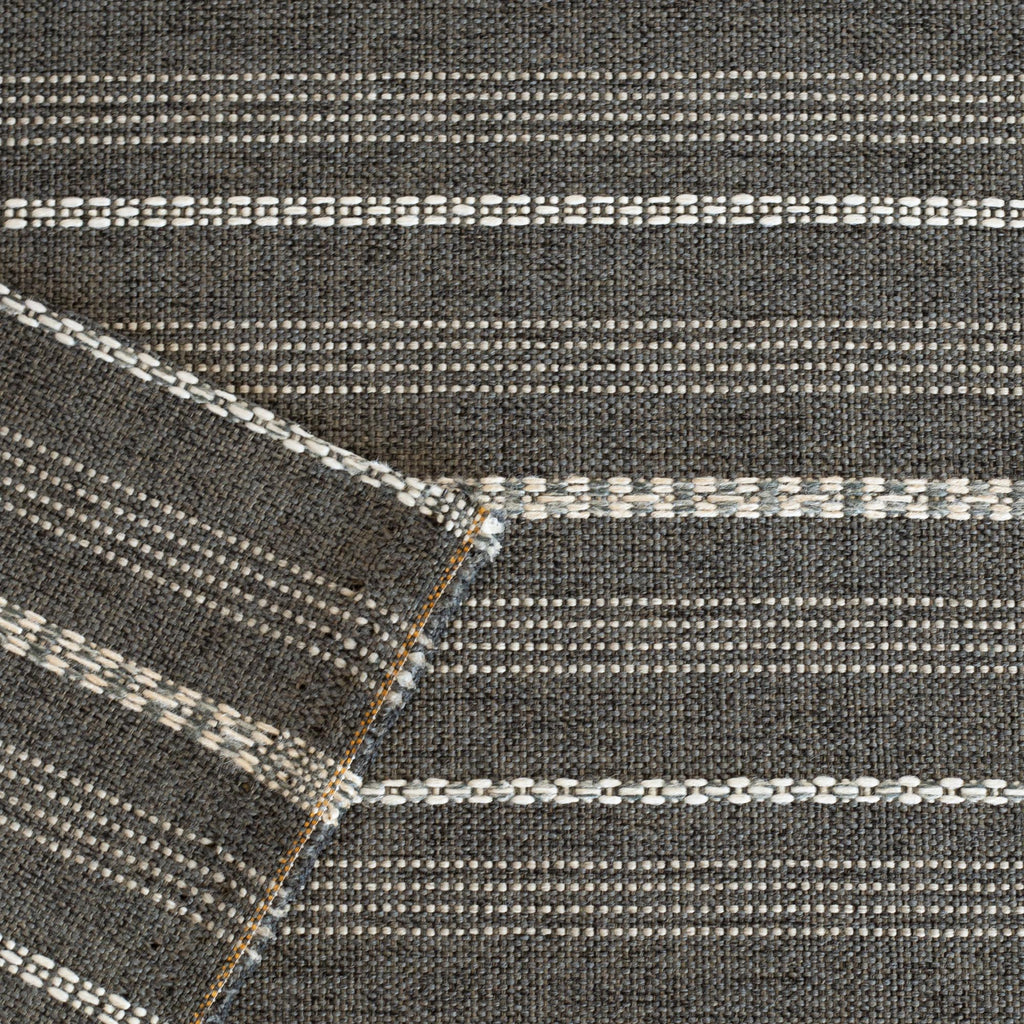 Anya stripe faded black and cream striped performance upholstery fabric : view 3