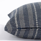 Anya Denim blue and cream vertical striped bolster bed pillow : view 4