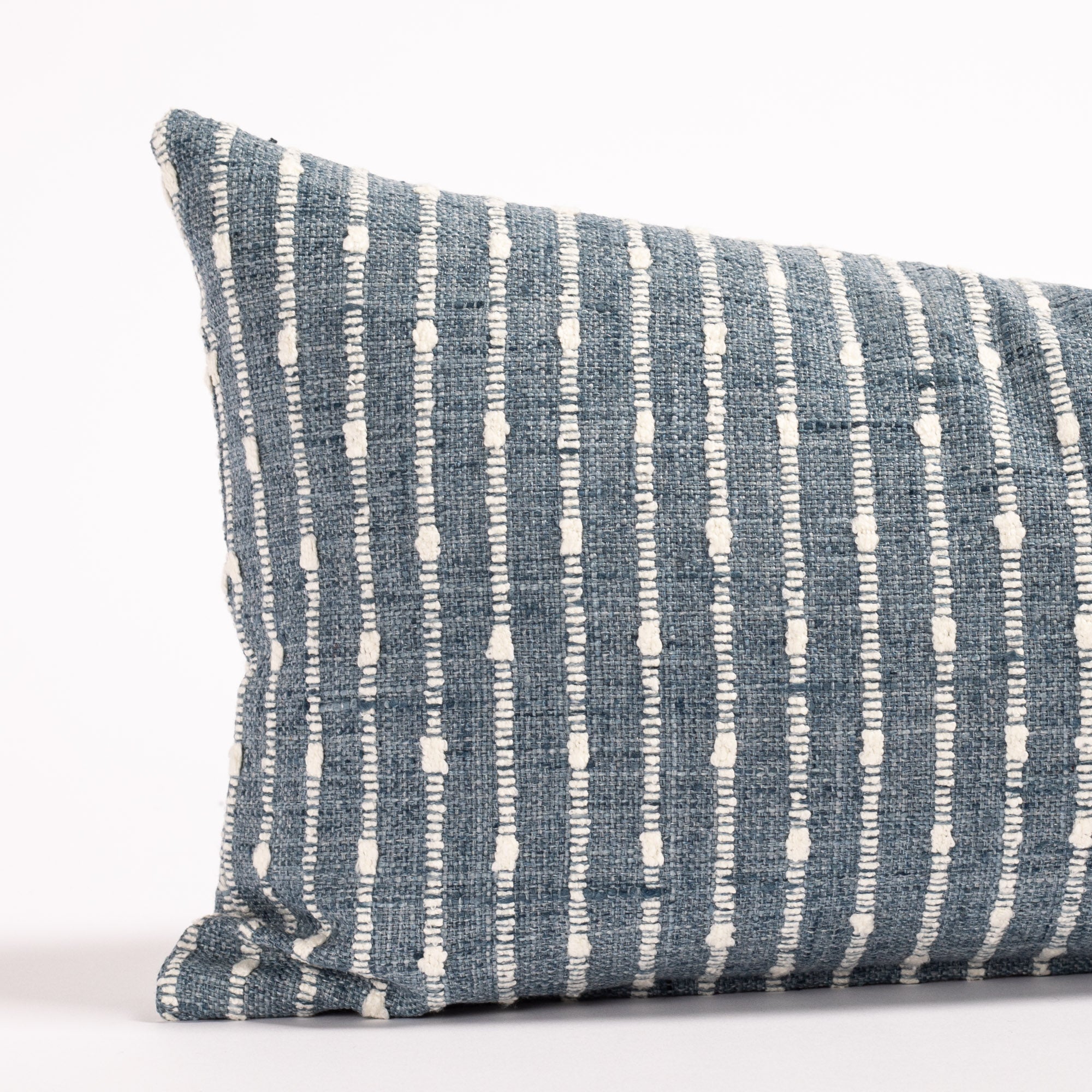 Blue stripe throw pillow top