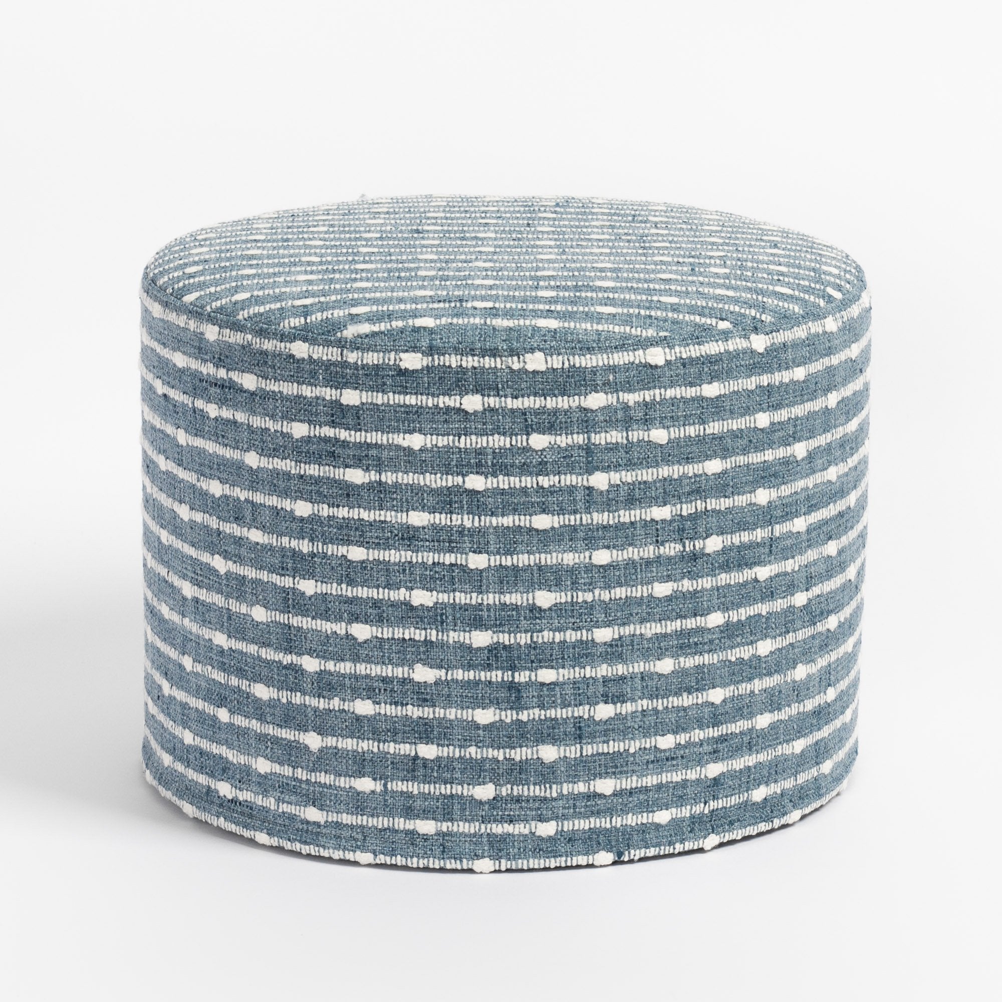 Arren stripe mini round stool chambray from Tonic Living