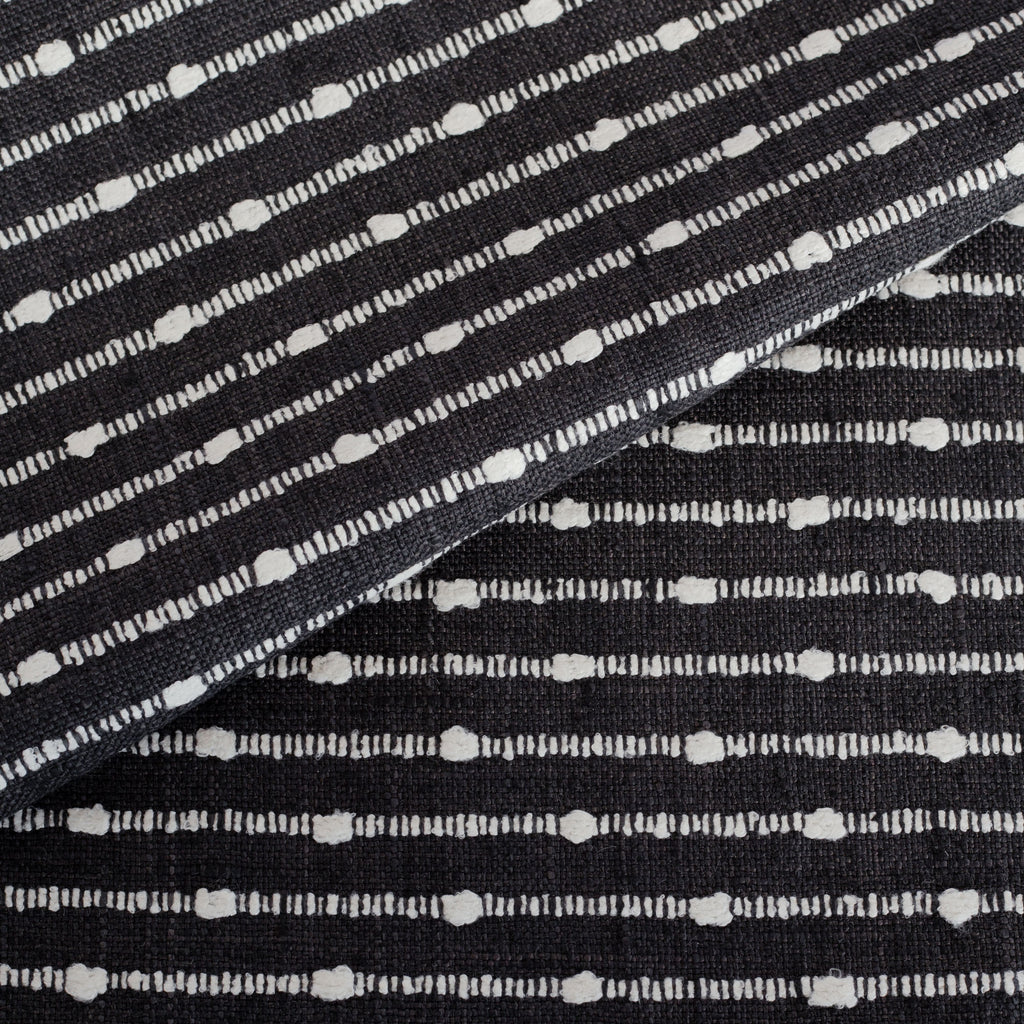 Arren black and white slubby striped fabric from Tonic Living