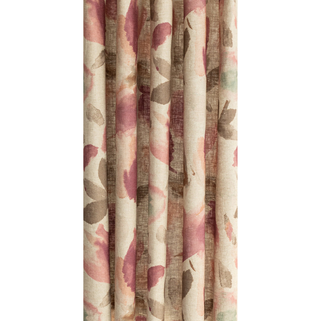 Aubrey a pink and brown abstract painterly floral print drapery fabric from Tonic Living