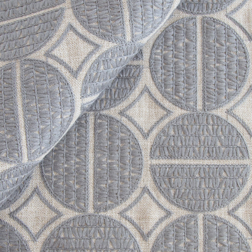 Berken gray medallion embroidered fabric from Tonic Living