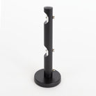 A sturdy black metal double wall mount bracket for channel track drapery rods from Tonic Living