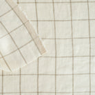 Butler check cream and beige windowpane linen fabric : image 5