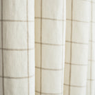 Butler check cream and beige windowpane linen fabric : image 2